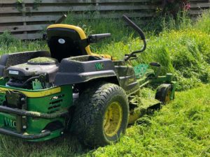 Tackling an overgrown lawn